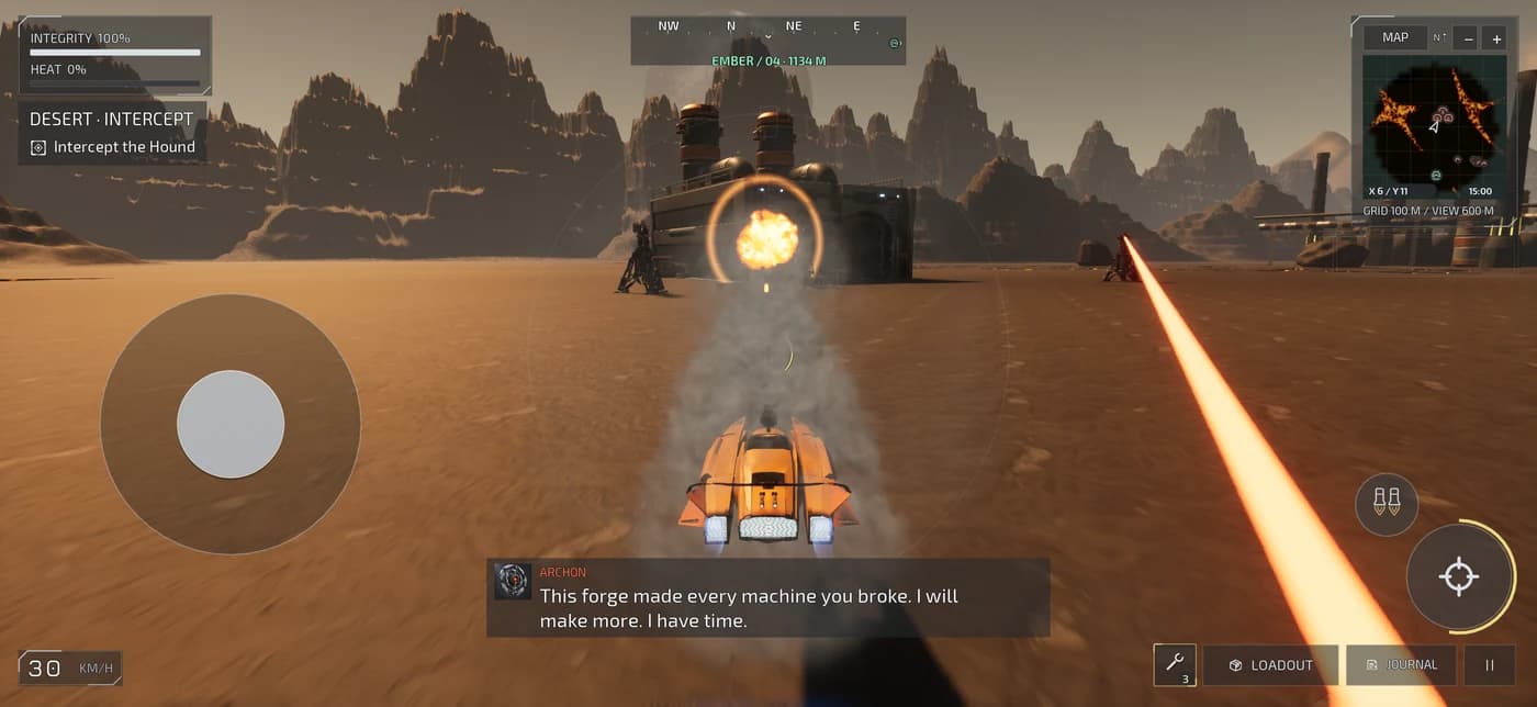 The Swift glider fighting beside a factory in the lava biome