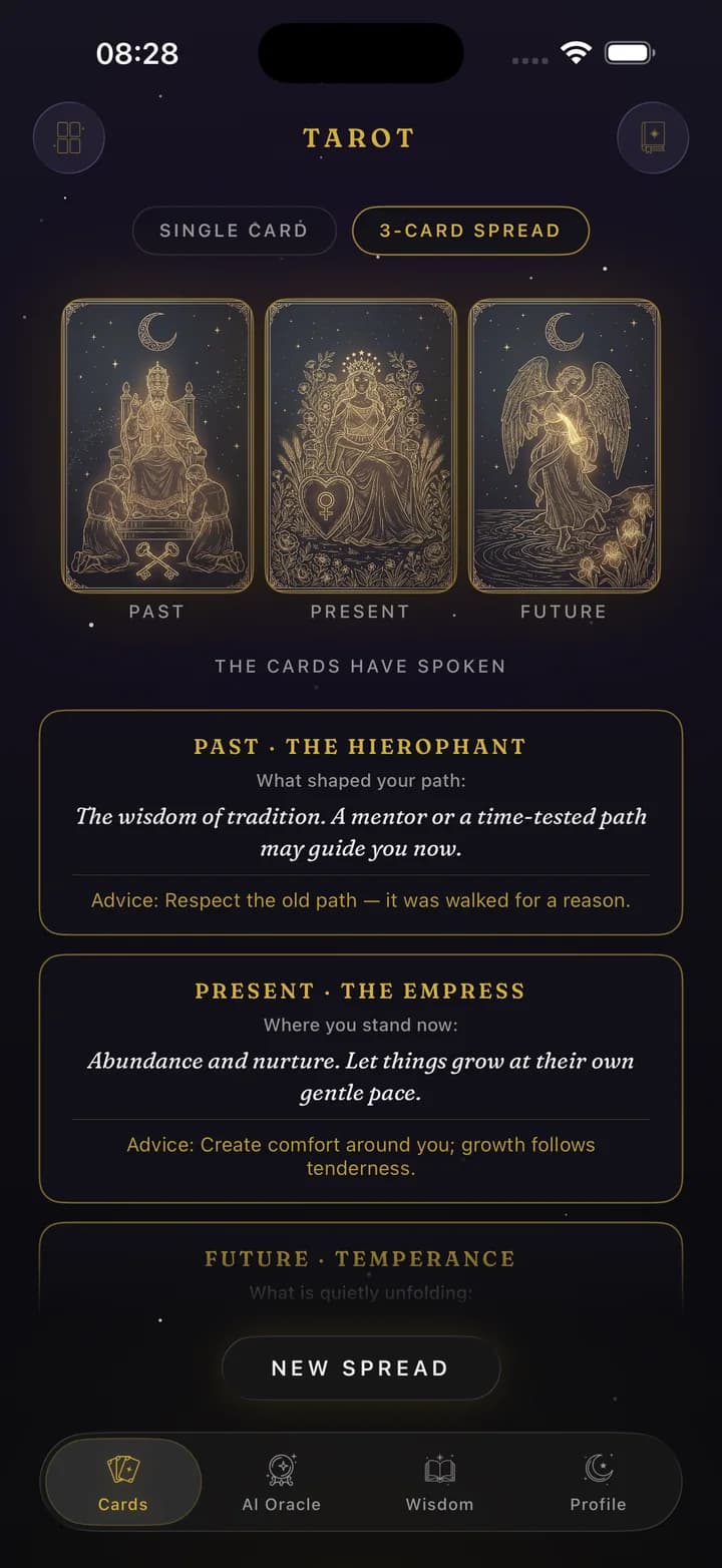 Enigma — a three-card spread