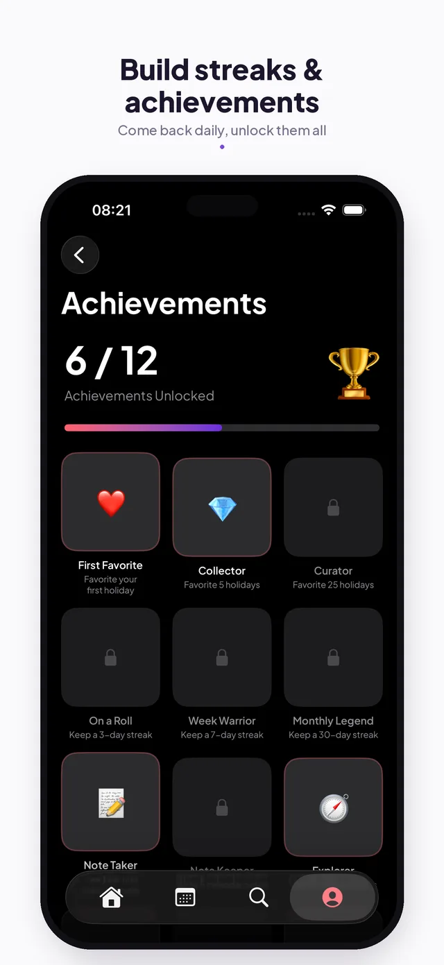Fun Calendar — achievements
