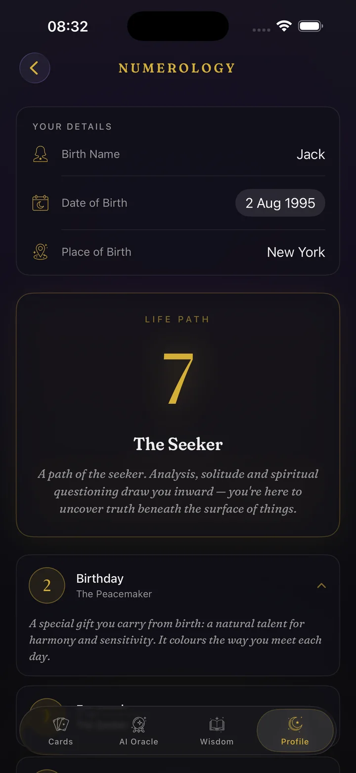 Enigma — numerology chart